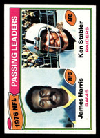 1977 Topps #1 James Harris/Ken Stabler 1976 Passing Leaders Ex-Mint  ID: 501380