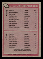 1977 Topps #5 Monte Jackson/Ken Riley 1976 Interception Leaders Near Mint  ID: 501399