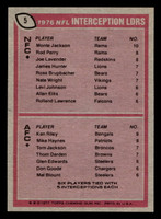 1977 Topps #5 Monte Jackson/Ken Riley 1976 Interception Leaders Near Mint+  ID: 501401
