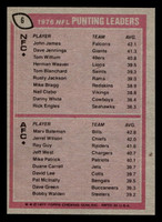 1977 Topps #6 John James/Marv Bateman 1976 Punting Leaders Near Mint  ID: 501408