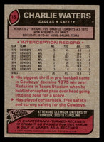 1977 Topps #15 Charlie Waters Ex-Mint  ID: 501449