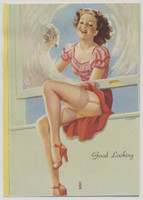 circ 1940's Mutoscope Pinup Girl "Good Looking"  (2 3/4 x 4 inches)  #*sku36968