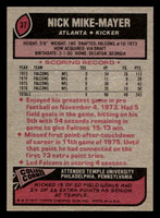 1977 Topps #37 Nick Mike-Mayer Excellent+  ID: 501551