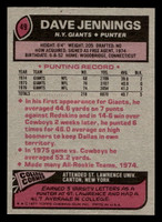 1977 Topps #49 Dave Jennings Near Mint  ID: 501603