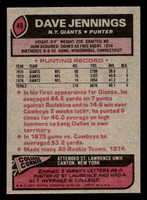 1977 Topps #49 Dave Jennings Near Mint  ID: 501604