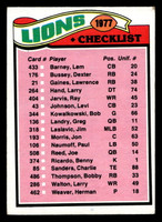 1977 Topps #209 Detroit Lions CL Very Good  ID: 502500