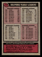 1977 Topps #214 Miami Dolphins CL Ex-Mint  ID: 502519