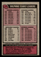 1977 Topps #214 Miami Dolphins CL Ex-Mint  ID: 502522