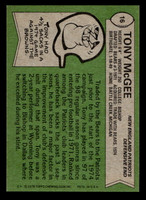 1978 Topps #16 Tony McGee Near Mint+  ID: 504005