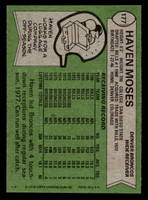 1978 Topps #177 Haven Moses Near Mint  ID: 504715