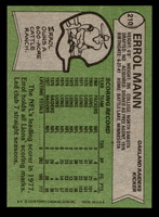 1978 Topps #210 Errol Mann Near Mint+  ID: 504874