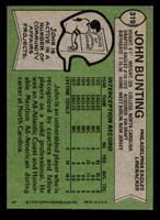 1978 Topps #319 John Bunting Near Mint  ID: 505351