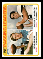 1978 Topps #331 Bob Griese/Roger Staubach 1977 Passing Leaders Ex-Mint  ID: 505405