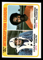1978 Topps #335 Lyle Blackwood/Rolland Lawrence 1977 Interception Leaders Near Mint  ID: 505419