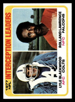 1978 Topps #335 Lyle Blackwood/Rolland Lawrence 1977 Interception Leaders Near Mint  ID: 505420