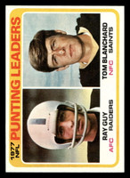 1978 Topps #336 Ray Guy/Tom Blanchard 1977 Punting Leaders Near Mint  ID: 505423