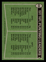 1978 Topps #336 Ray Guy/Tom Blanchard 1977 Punting Leaders Near Mint  ID: 505425