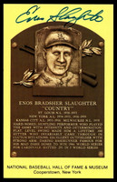 Enos Slaughter Yellow HOF Postcard Signed PSA/DNA Cardinals Autographed ID: 505876