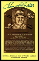Enos Slaughter Yellow HOF Postcard Signed PSA/DNA Cardinals Autographed ID: 505880