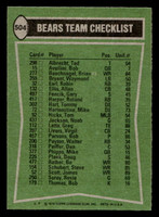 1978 Topps #504 Walter Payton/James Scott/Allan Ellis/Ron Rydalch TL Ex-Mint  ID: 506228