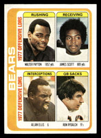 1978 Topps #504 Walter Payton/James Scott/Allan Ellis/Ron Rydalch TL Excellent+ 
