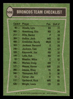 1978 Topps #508 Otis Armstrong/Haven Moses/Bill Thompson/Rick Upchurch TL Near Mint  ID: 506249