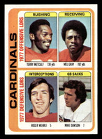 1978 Topps #523 Terry Metcalf/Mel Gray/Roger Wehrli/Mike Dawson TL Near Mint+  ID: 506314
