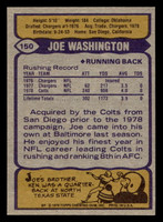 1979 Topps #150 Joe Washington Ex-Mint 