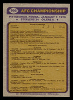 1979 Topps #166 1978 AFC Championship Near Mint  ID: 506804