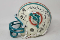 1972 Dolphins 15 Autos Shula Csonka PSA/DNA Signed Mini Helmet Warfield Griese