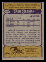 1979 Topps #343 Greg Coleman Near Mint RC Rookie 