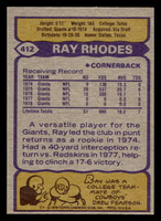 1979 Topps #412 Ray Rhodes Ex-Mint  ID: 507960