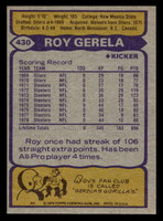 1979 Topps #430 Roy Gerela Ex-Mint 