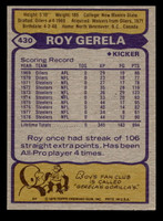 1979 Topps #430 Roy Gerela Near Mint  ID: 508037