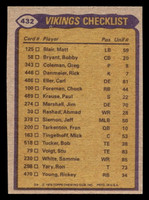 1979 Topps #432 Chuck Foreman/Ahmad Rashad/Bobby Bryant/Mark Mullaney TL Near Mint  ID: 508044