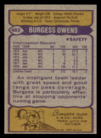 1979 Topps #482 Burgess Owens Near Mint  ID: 508266