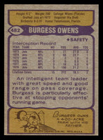 1979 Topps #482 Burgess Owens Ex-Mint 