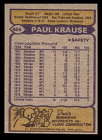 1979 Topps #489 Paul Krause Near Mint  ID: 508298