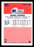 1986-87 Fleer #44 Derek Harper Excellent+ RC Rookie Basketball 