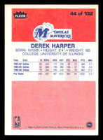 1986-87 Fleer #44 Derek Harper Very Good RC Rookie Crease  ID: 508674