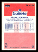 1986-87 Fleer #52 Frank Johnson G-VG RC Rookie Crease 