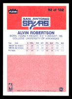 1986-87 Fleer #92 Alvin Robertson Near Mint+ RC Rookie Basketball 