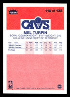 1986-87 Fleer #116 Mel Turpin Near Mint+ Basketball  ID: 509079