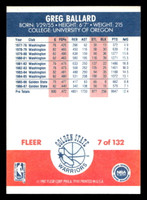 1987-88 Fleer #7 Greg Ballard Near Mint+ Basketball  ID: 509184
