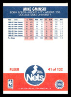1987-88 Fleer #41 Mike Gminski Near Mint Basketball  ID: 509331