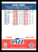 1987-88 Fleer #43 Rickey Green Near Mint Basketball  ID: 509343