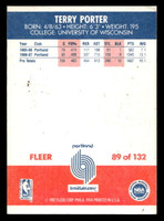 1987-88 Fleer #89 Terry Porter Very Good RC Rookie Crease 