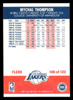 1987-88 Fleer #108 Mychal Thompson Near Mint Basketball  ID: 509634