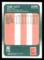 1988-89 Fleer #91 Mark West Near Mint+ RC Rookie Basketball  ID: 510136