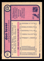1982-83 O-Pee-Chee #141 Don Lever Near Mint OPC 